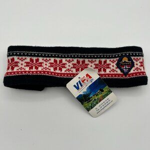 NWT Vtg Nordic 100% Wool Headband Fair Isle Vifa Norway Design Snowflake